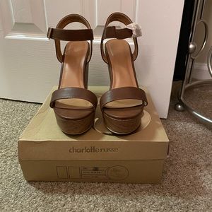Charlotte Russe 9 brown wedge never worn